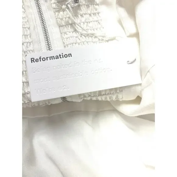 Reformation NWT Balia Linen Midi Dress Sz 4 White Sleeveless Cottagecore… - Picture 5 of 7